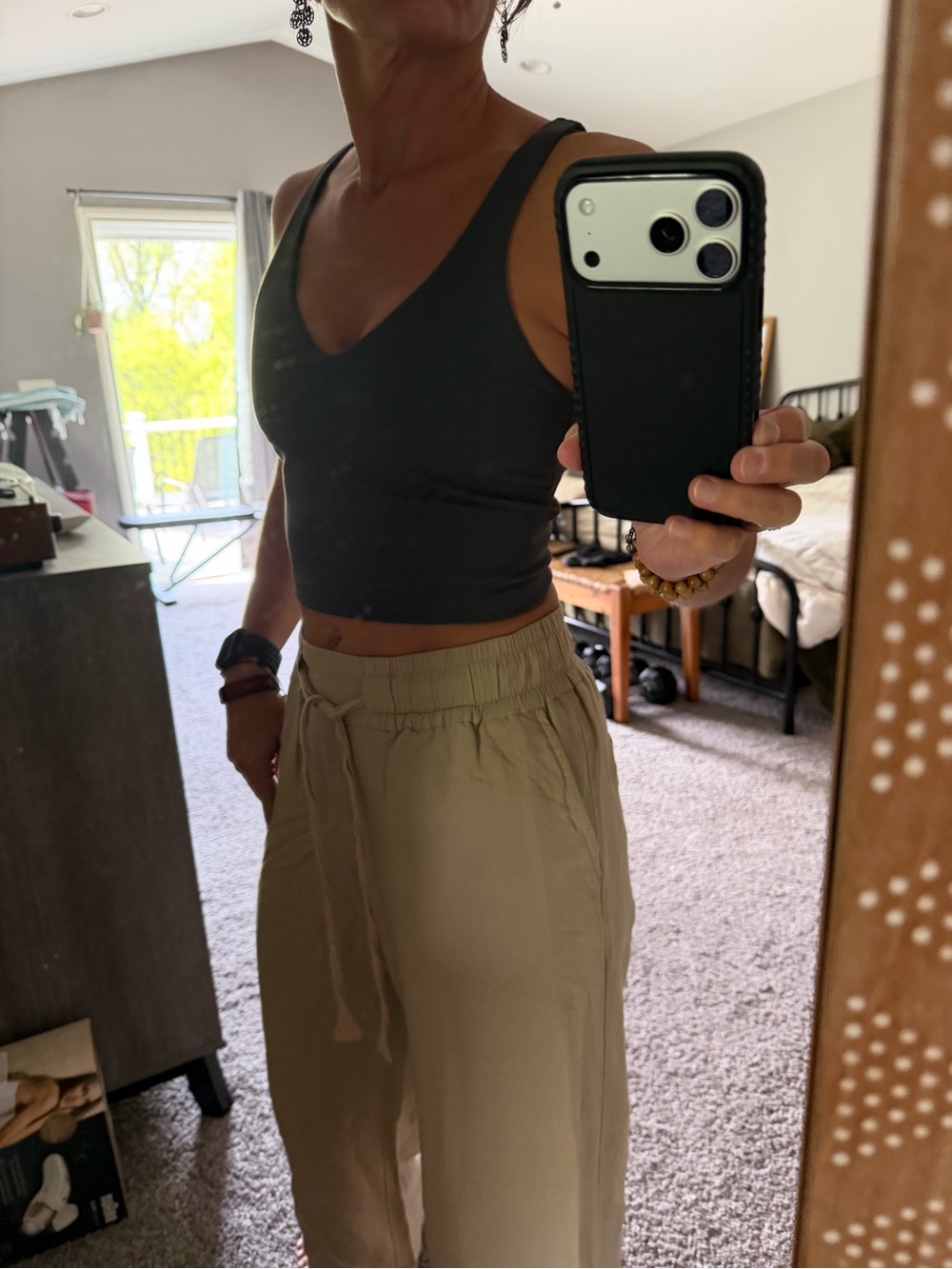 NWT Dark Gray Ribbed Crop Top